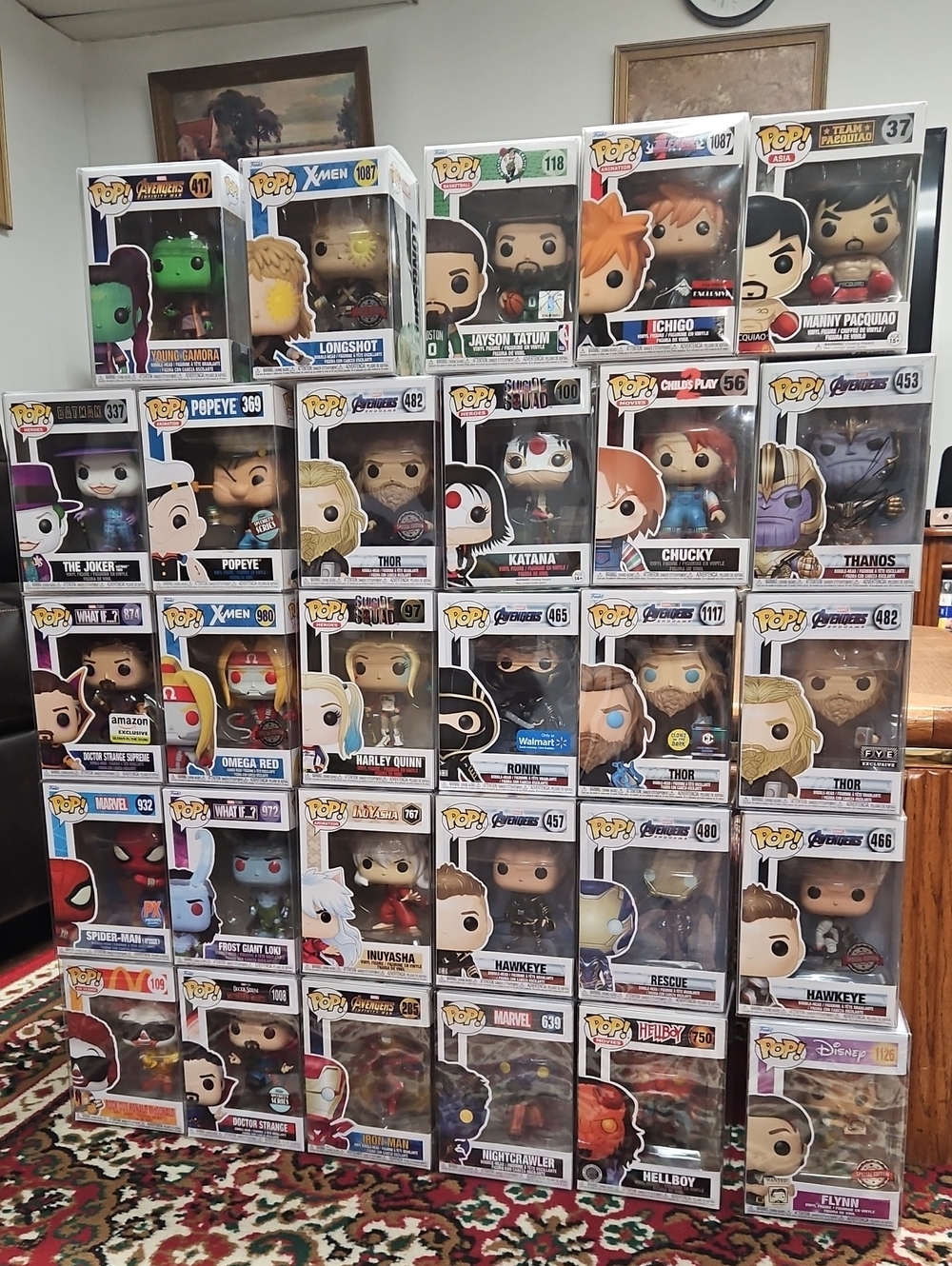 Funko Pop! Figures Set - White, Red, Blue, Black, Yellow, Green